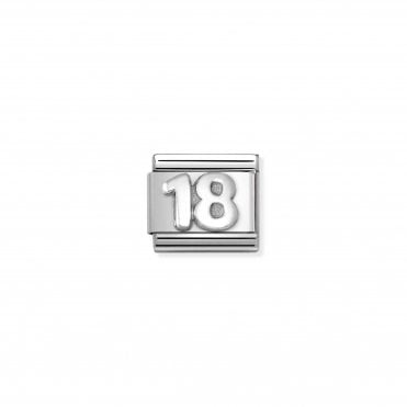 Classic Stainless Steel Oxidised 18 Charm
