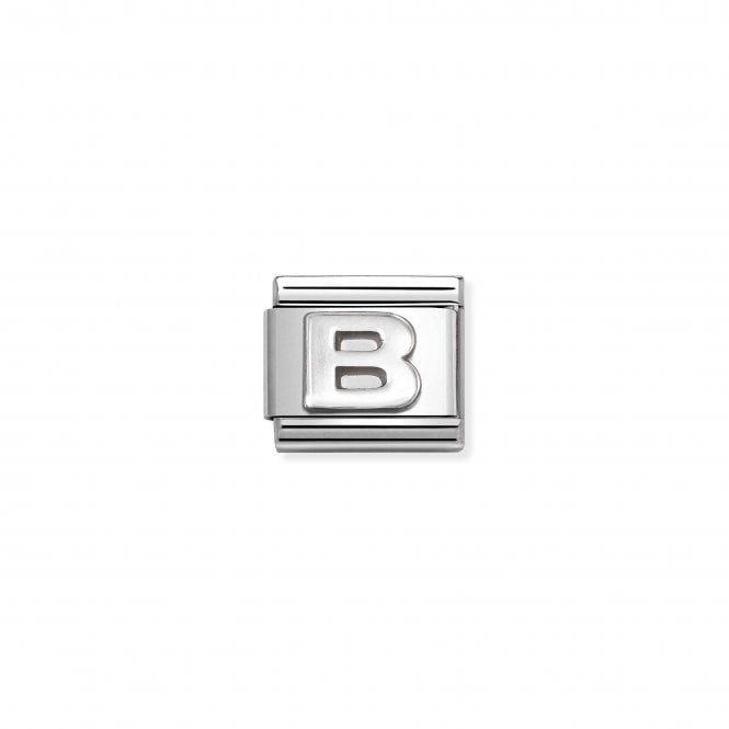 NOMINATION ITALY Classic Stainless Steel Oxidised Letter B Charm