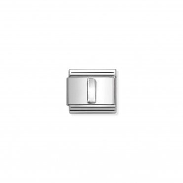 Classic Stainless Steel Oxidised Letter I Charm