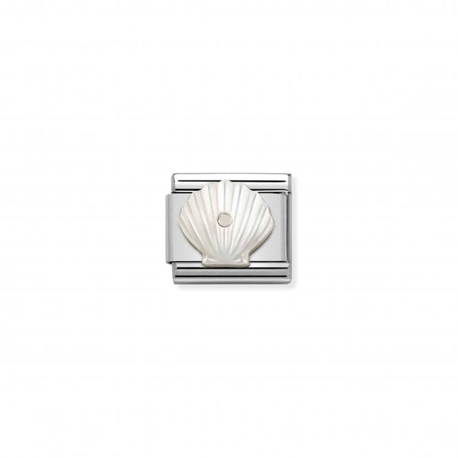 NOMINATION ITALY Classic Stainless Steel Shell with Mother of Pearl Stone Charm