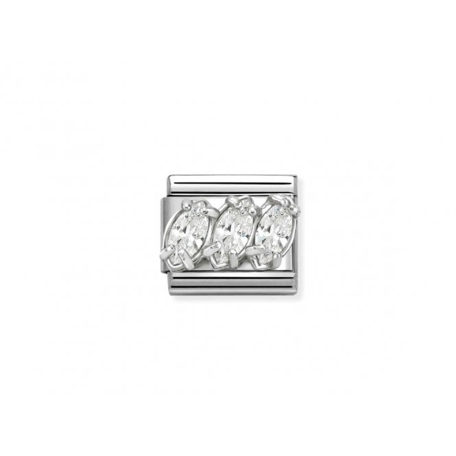 NOMINATION ITALY Classic White CZ Trilogy Drop Charm