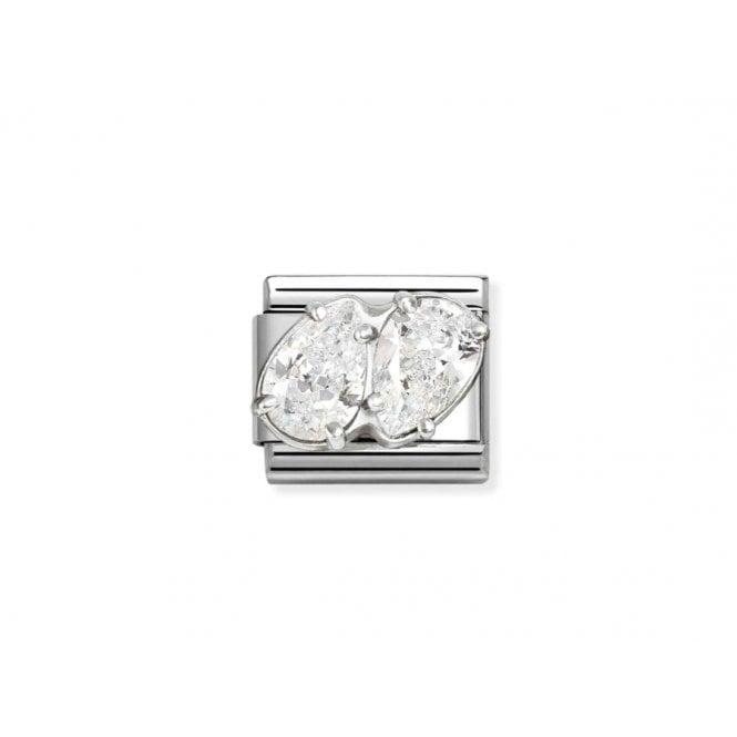 NOMINATION ITALY Classic White CZ Twin Drops Charm