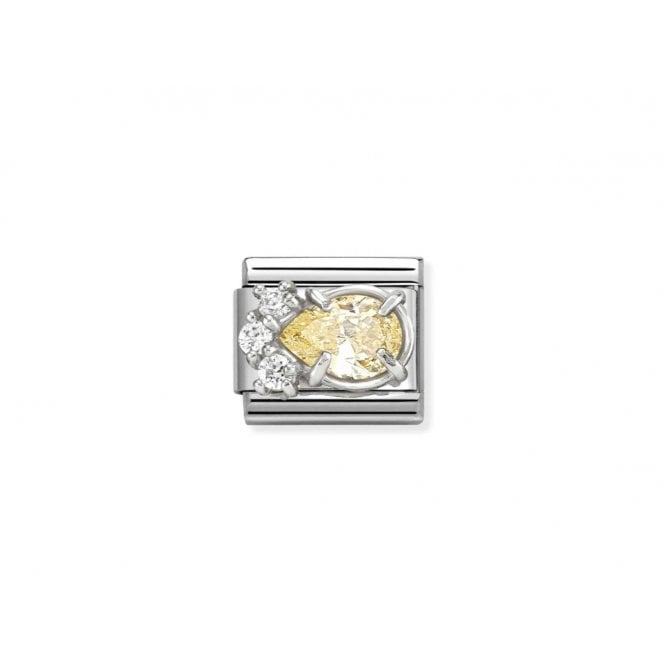 NOMINATION ITALY Classic Yellow and White CZ Drop Charm