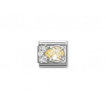 Classic Yellow and White CZ Drop Charm