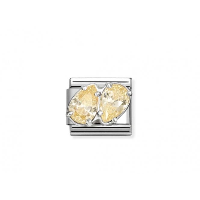 NOMINATION ITALY Classic Yellow CZ Twin Drops Charm