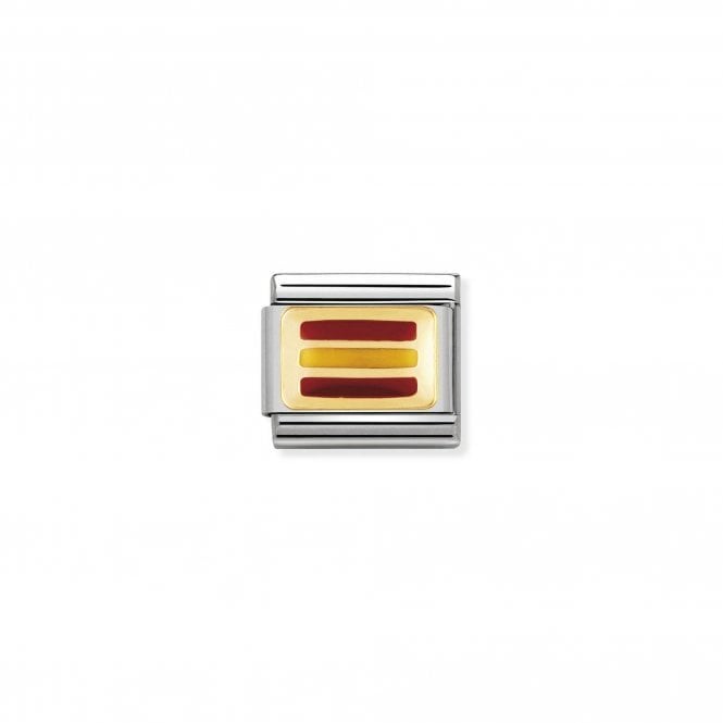 NOMINATION ITALY Classic Yellow Gold and Enamel Spain Flag