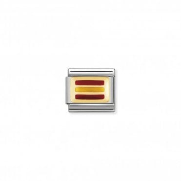 Classic Yellow Gold and Enamel Spain Flag
