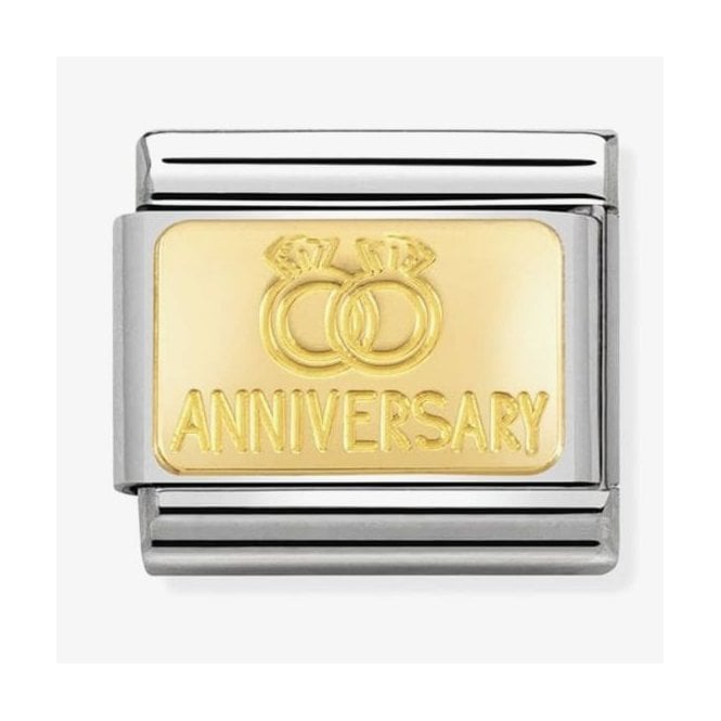 NOMINATION ITALY Classic Yellow Gold Anniversary with Rings Charm