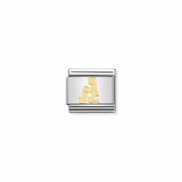 Classic Yellow Gold Aquarius Charm