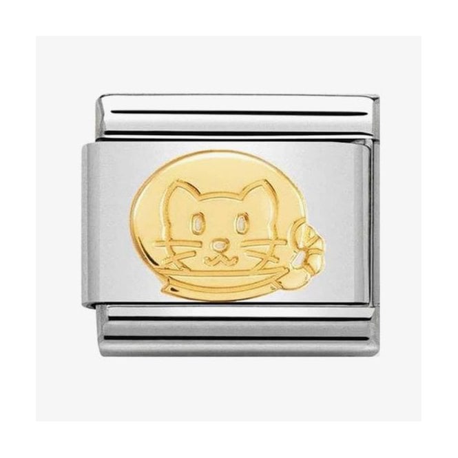NOMINATION ITALY Classic Yellow Gold Astronaut Cat Charm