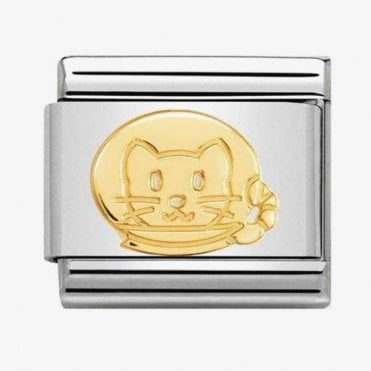 Classic Yellow Gold Astronaut Cat Charm