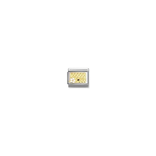 NOMINATION ITALY Classic Yellow Gold Bag with Flower Charm