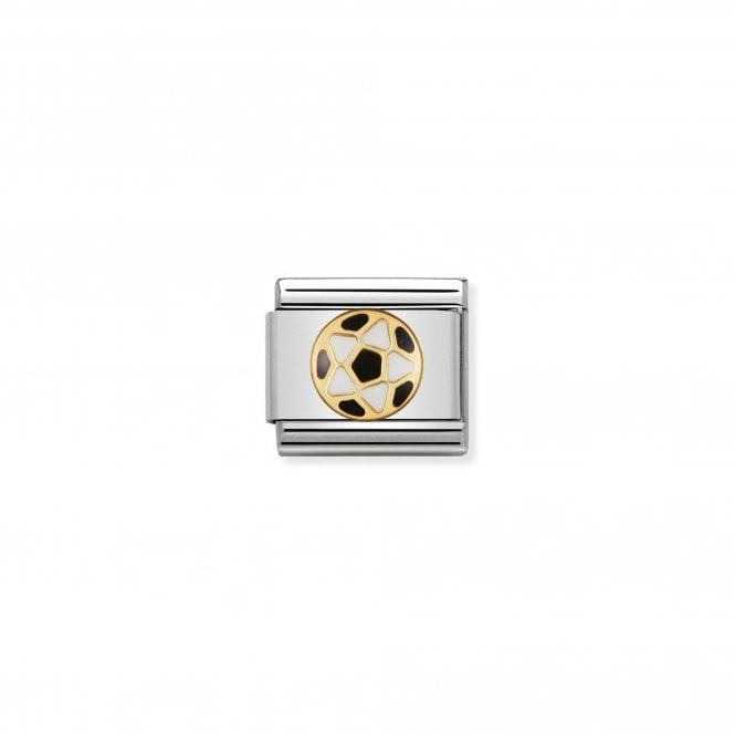 NOMINATION ITALY Classic Yellow Gold Black and White Football Charm