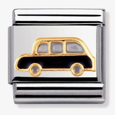 Classic Yellow Gold Black Cab Charm