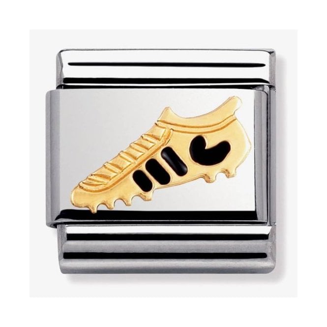 NOMINATION ITALY Classic Yellow Gold Black Football Boot Charm