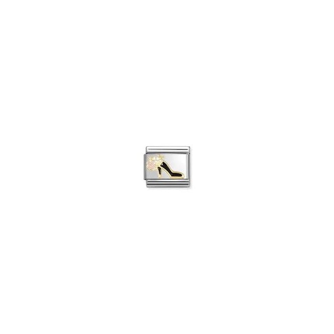 NOMINATION ITALY Classic Yellow Gold Black High Heel Shoe Charm