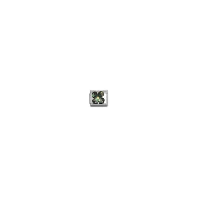 NOMINATION ITALY Classic Yellow Gold Black Mother of Pearl Flower Charm