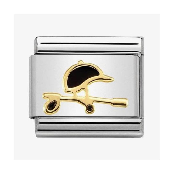NOMINATION ITALY Classic Yellow Gold Black Whip and Hat Charm