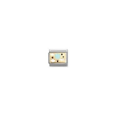Classic Yellow Gold Blue Hot Air Balloon Charm