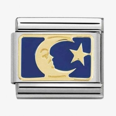 Classic Yellow Gold Blue Moon Plate Charm