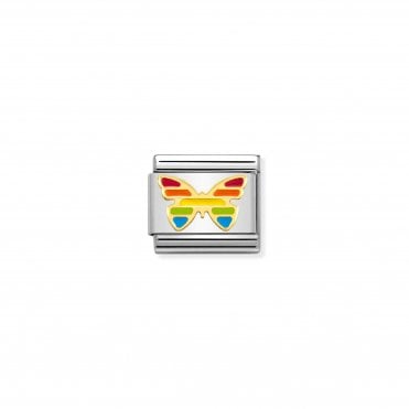 Classic Yellow Gold Butterfly Rainbow Charm.