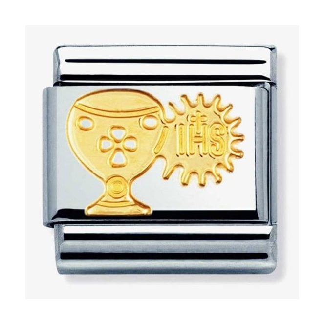 NOMINATION ITALY Classic Yellow Gold Chalice and Host Charm