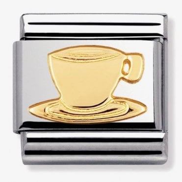 Classic Yellow Gold Coffee Cup Charm