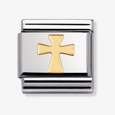 Classic Yellow Gold Cross Symbol Charm