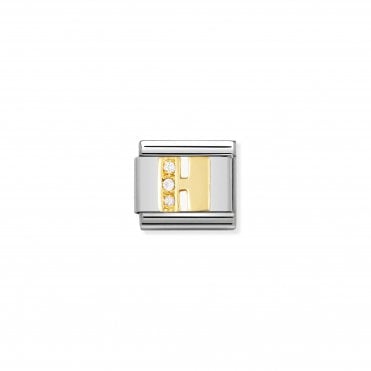 Classic Yellow Gold & CZ Letter H Charm
