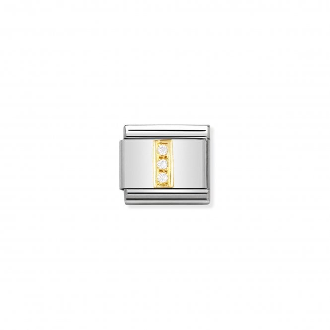 NOMINATION ITALY Classic Yellow Gold & CZ Letter I Charm