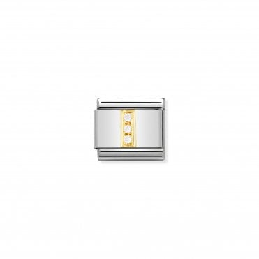 Classic Yellow Gold  & CZ Letter I Charm