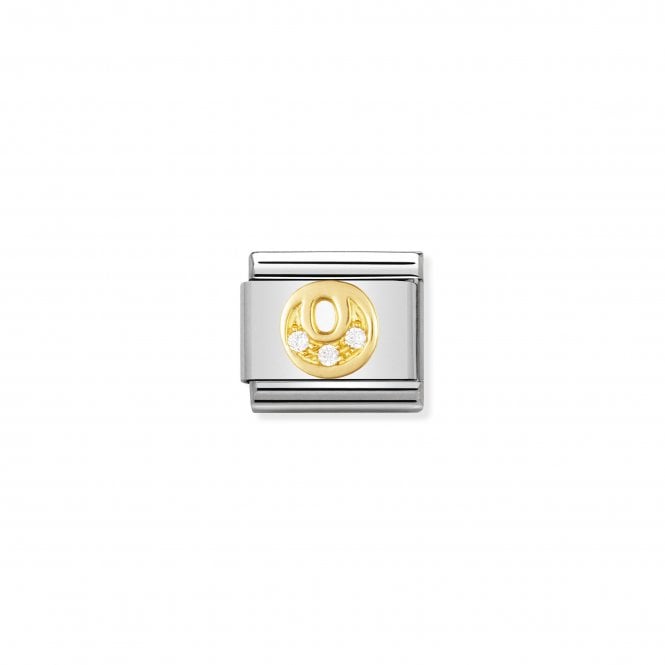 NOMINATION ITALY Classic Yellow Gold & CZ Letter O Charm