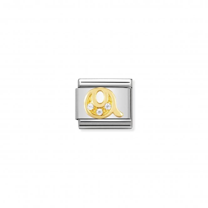 NOMINATION ITALY Classic Yellow Gold & CZ Letter Q Charm