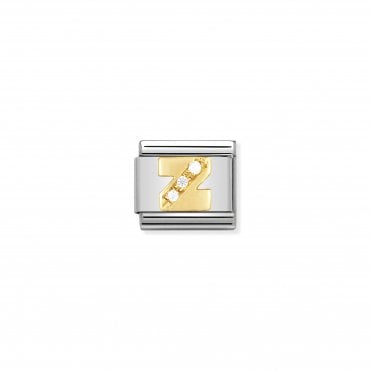 Classic Yellow Gold & CZ Letter Z Charm