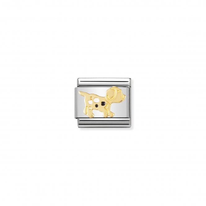 NOMINATION ITALY Classic Yellow Gold & Enamel Dog Charm