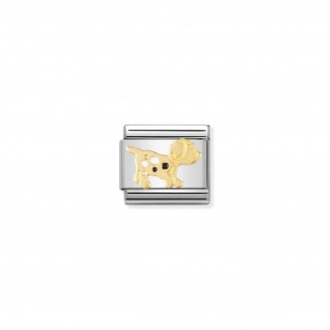 Classic Yellow Gold & Enamel Dog Charm