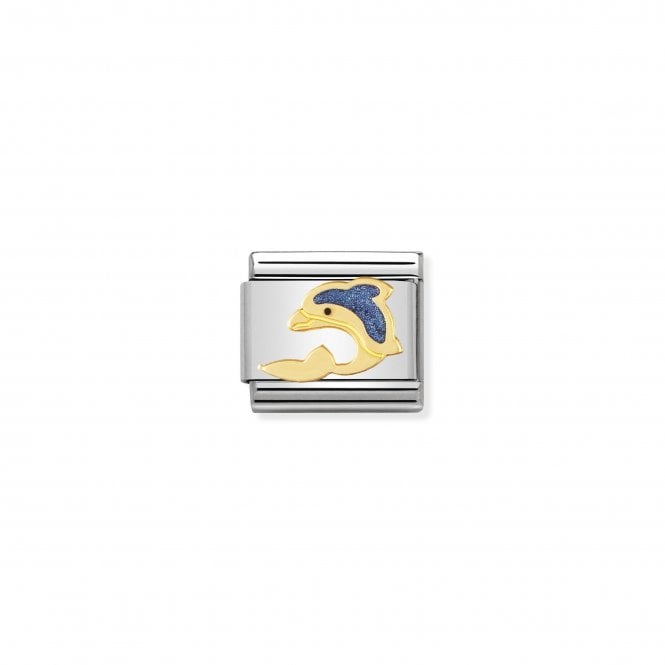 NOMINATION ITALY Classic Yellow Gold & Enamel Dolphin Charm