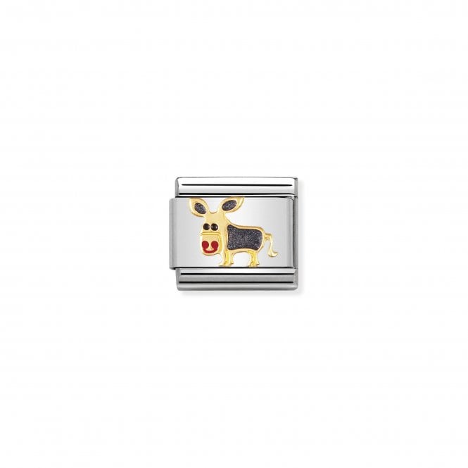 NOMINATION ITALY Classic Yellow Gold & Enamel Donkey Charm