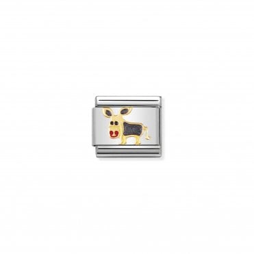 Classic Yellow Gold & Enamel Donkey Charm