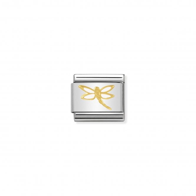 NOMINATION ITALY Classic Yellow Gold & Enamel Dragonfly Charm