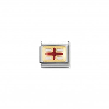 Classic Yellow Gold & Enamel England Charm