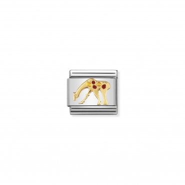 Classic Yellow Gold & Enamel Giraffe Charm