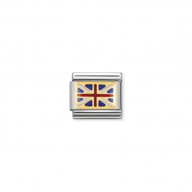 NOMINATION ITALY Classic Yellow Gold & Enamel Great Britain Charm