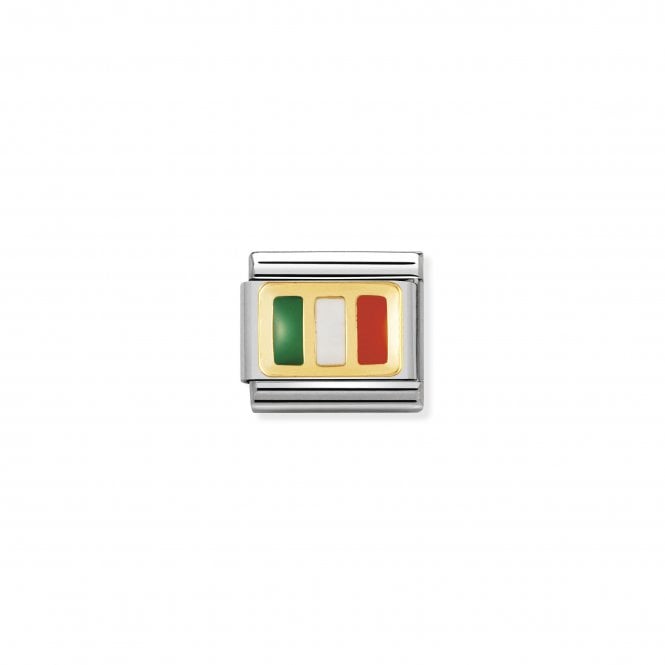 NOMINATION ITALY Classic Yellow Gold & Enamel Ireland Charm
