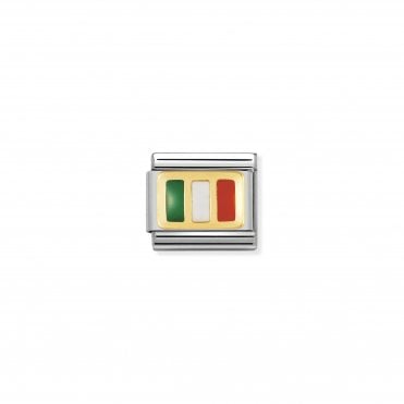 Classic Yellow Gold & Enamel Ireland Charm