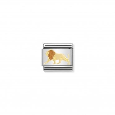 Classic Yellow Gold & Enamel Lion Charm