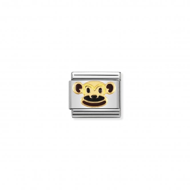 NOMINATION ITALY Classic Yellow Gold & Enamel Monkey Charm