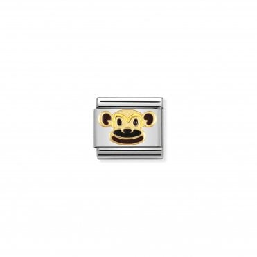 Classic Yellow Gold & Enamel Monkey Charm