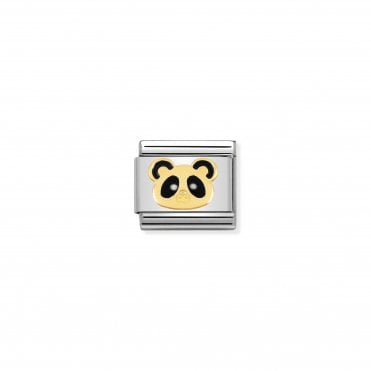 Classic Yellow Gold & Enamel Panda Charm