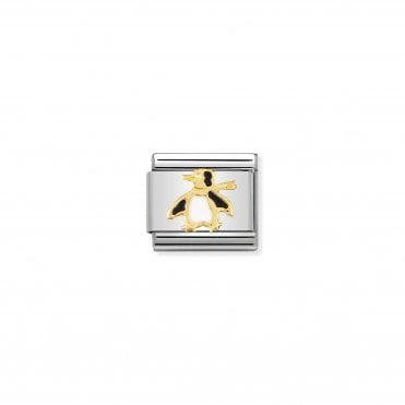 Classic Yellow Gold & Enamel Penguin Charm